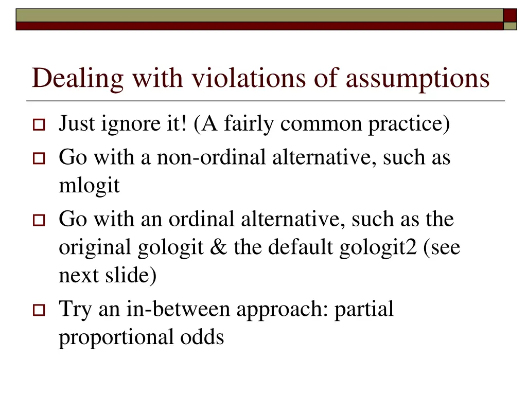 dealing with violations of assumptions