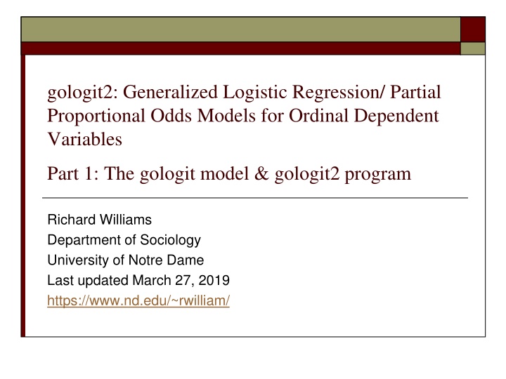 gologit2 generalized logistic regression partial