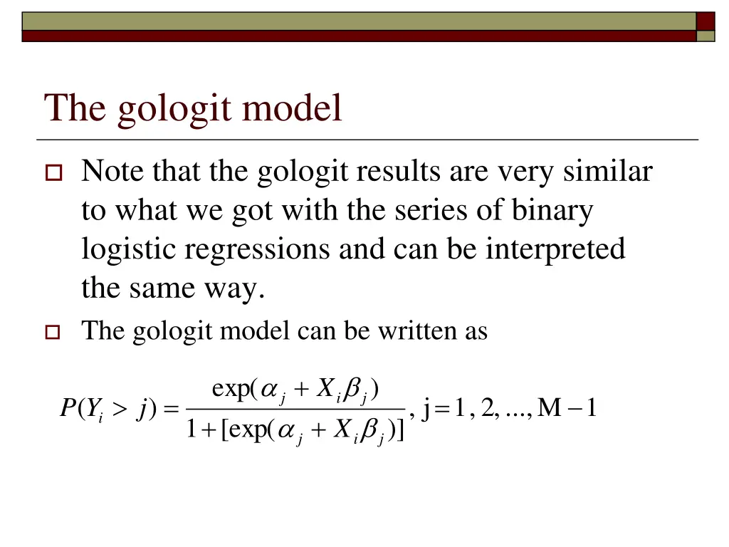 the gologit model