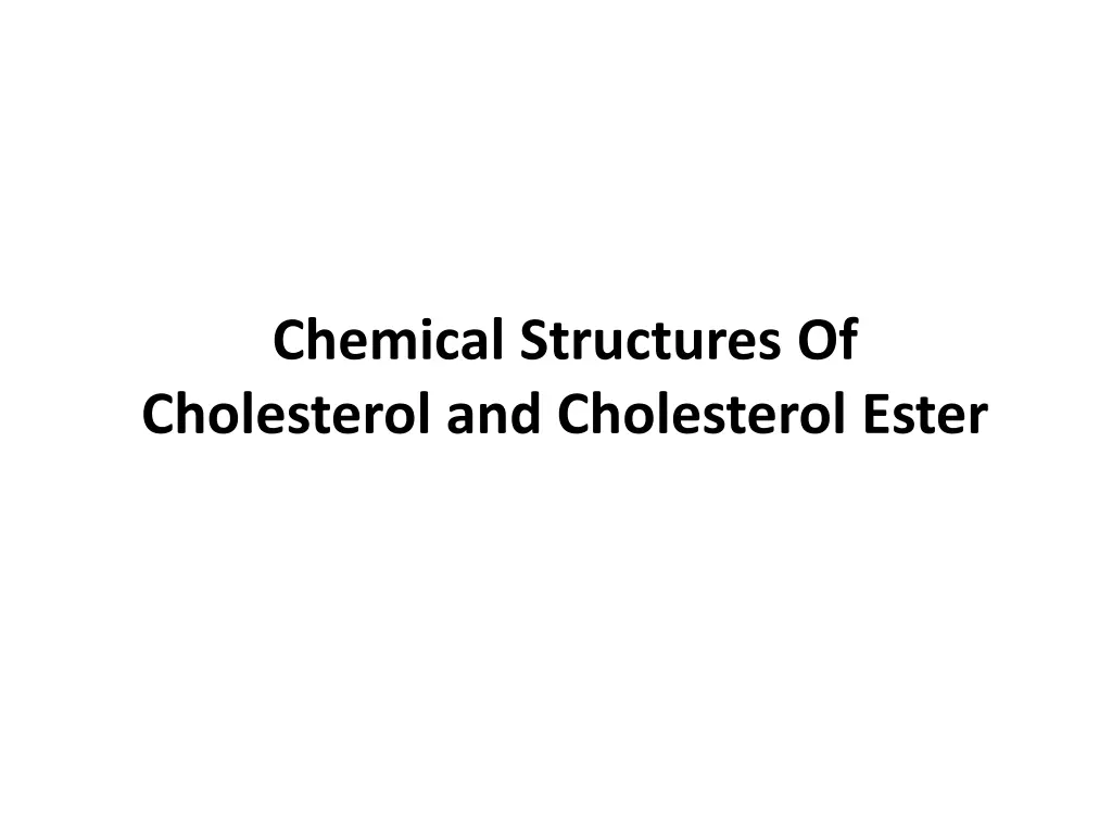 chemical structures of cholesterol