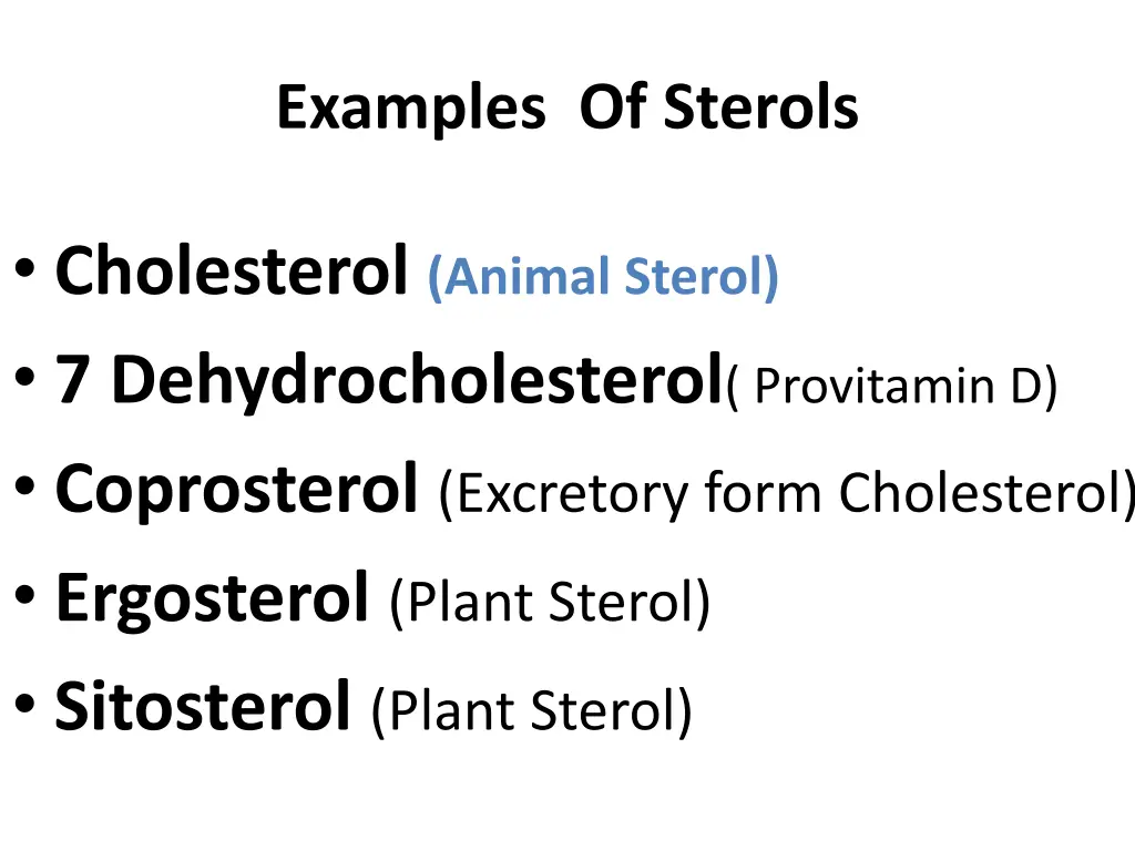 examples of sterols