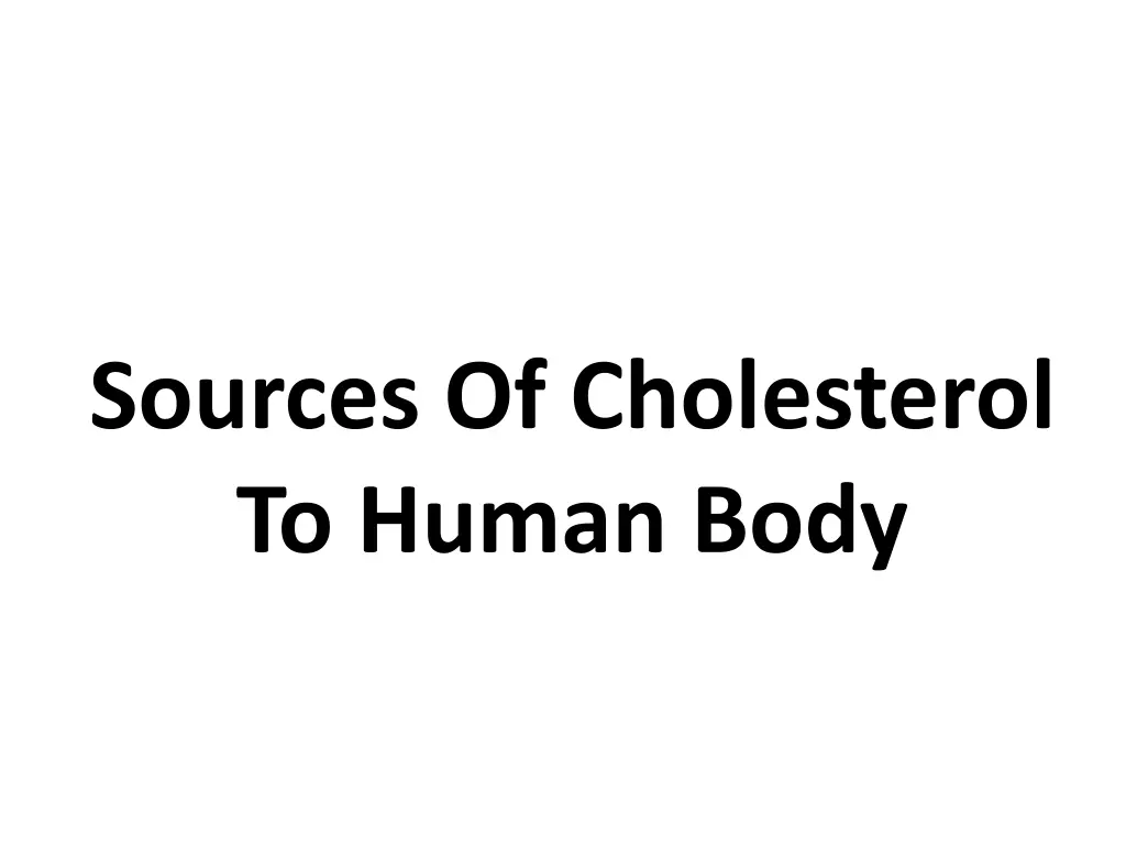 sources of cholesterol to human body