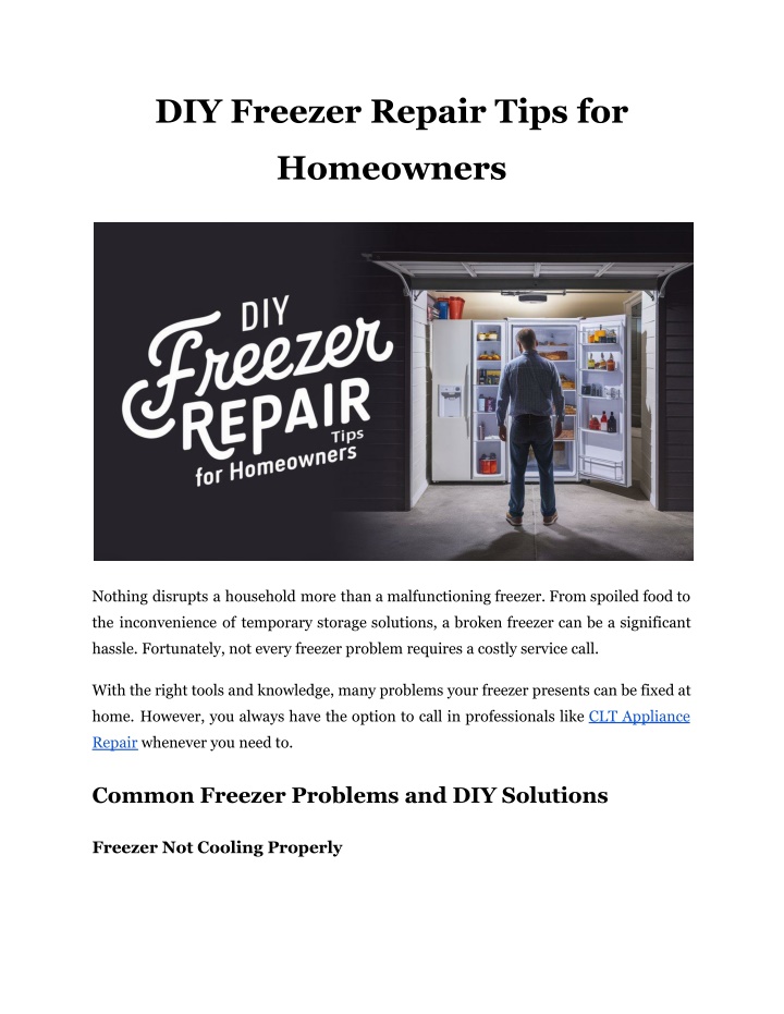 diy freezer repair tips for