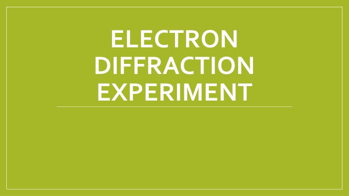 electron diffraction experiment