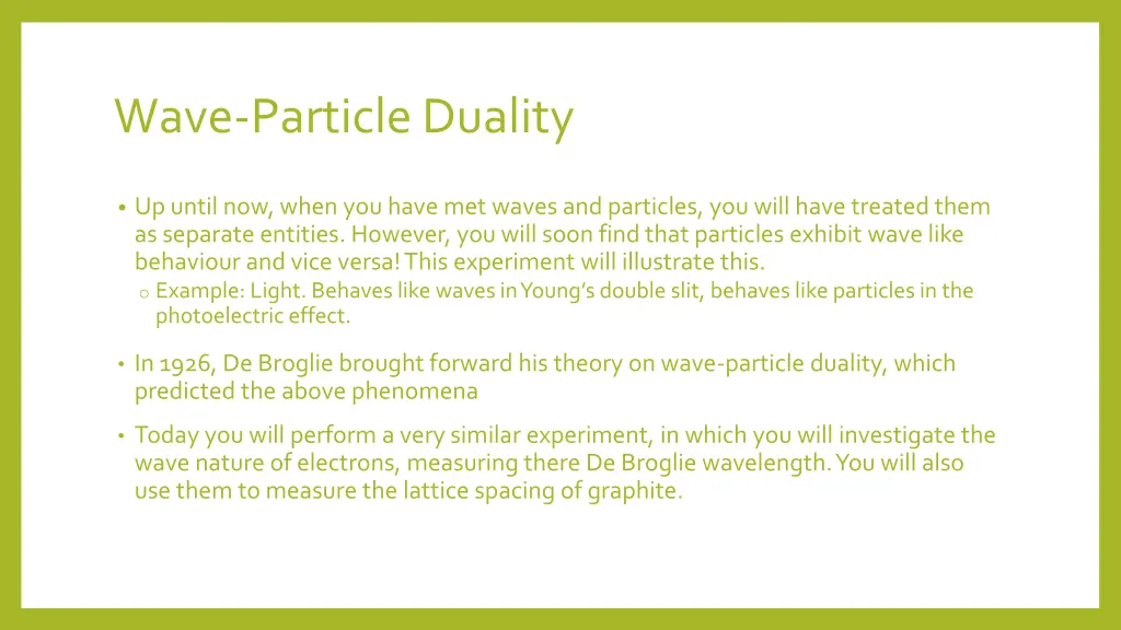 wave particle duality