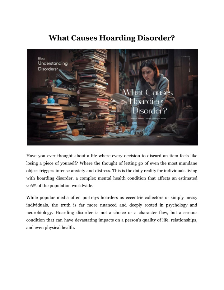 what causes hoarding disorder