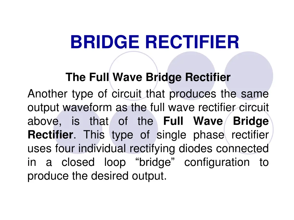 bridge rectifier