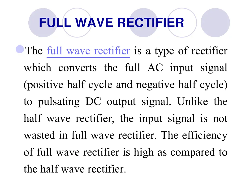 full wave rectifier