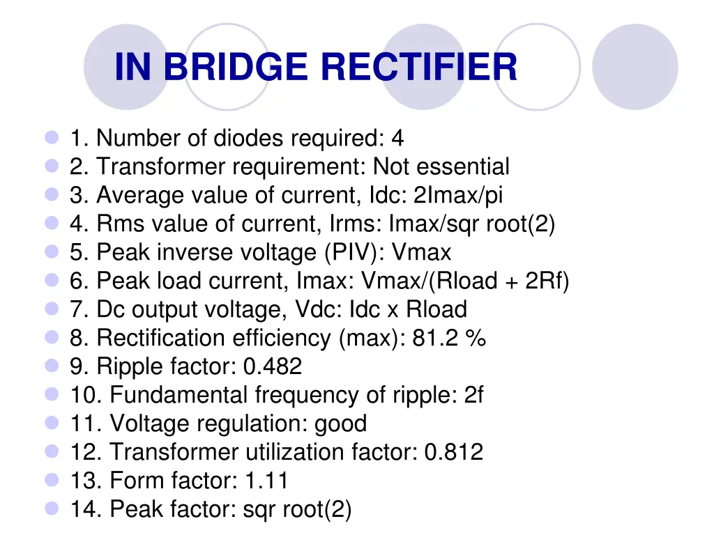 in bridge rectifier