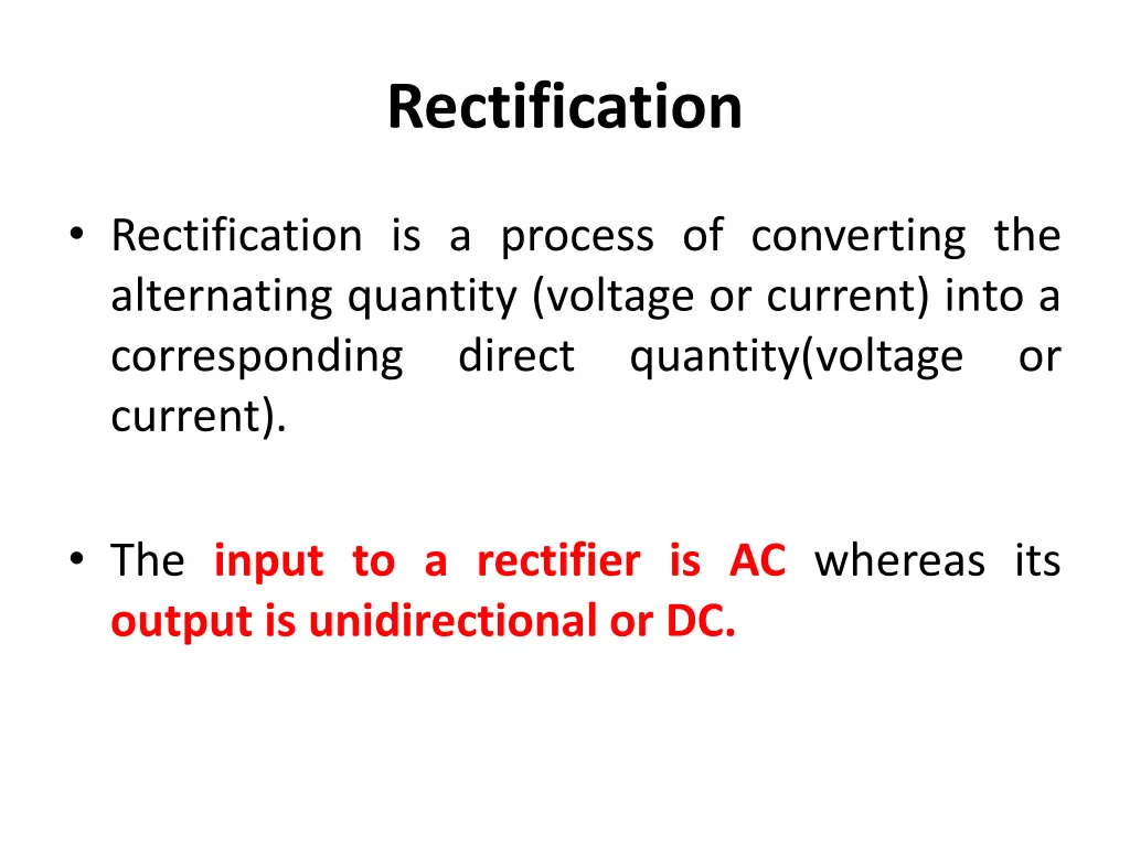 rectification