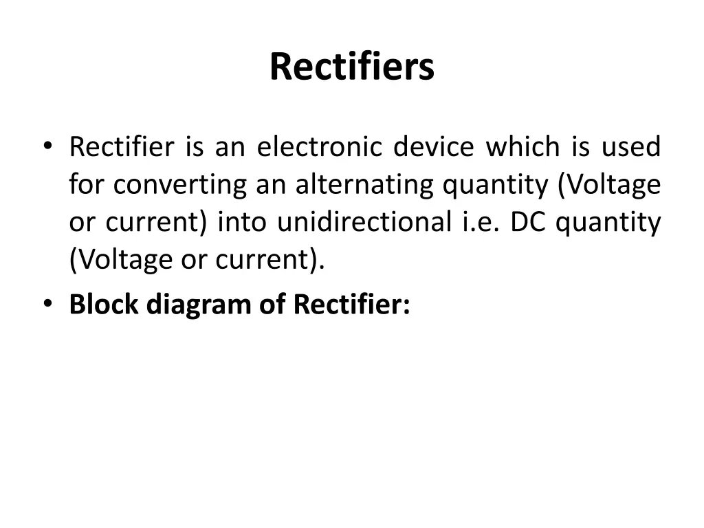 rectifiers