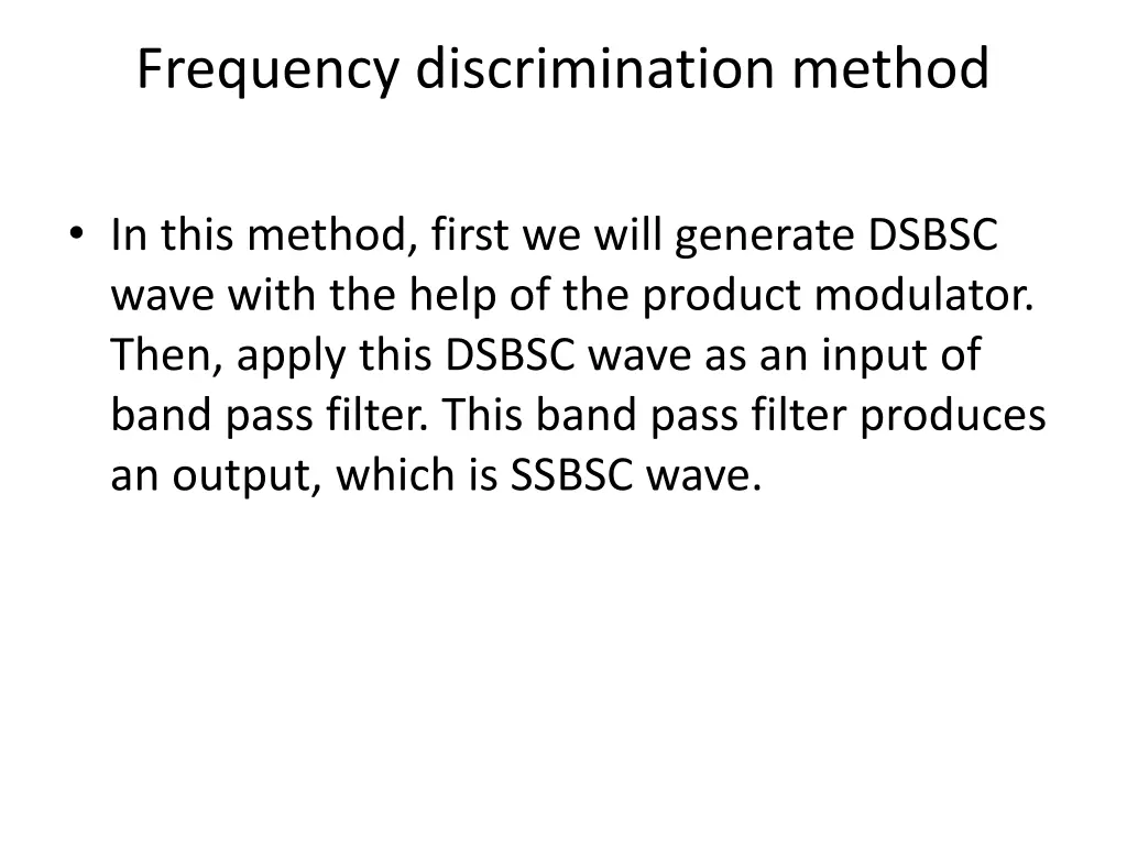 frequency discrimination method