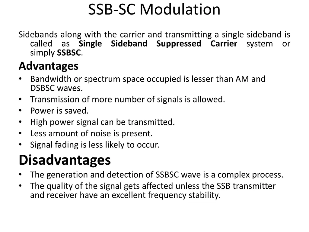 ssb sc modulation