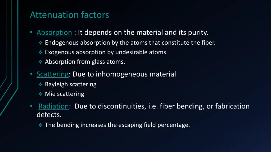 attenuation factors