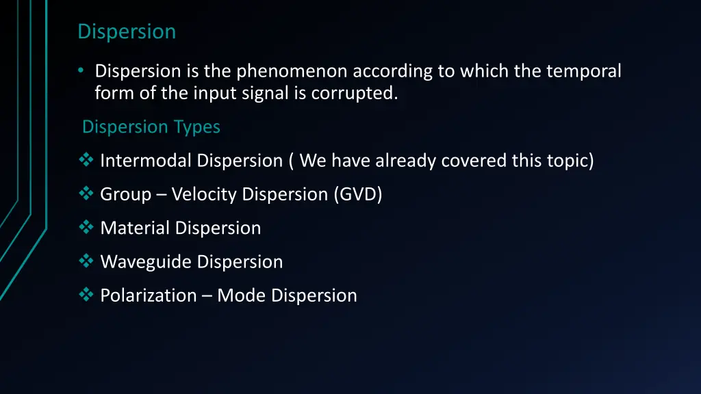 dispersion