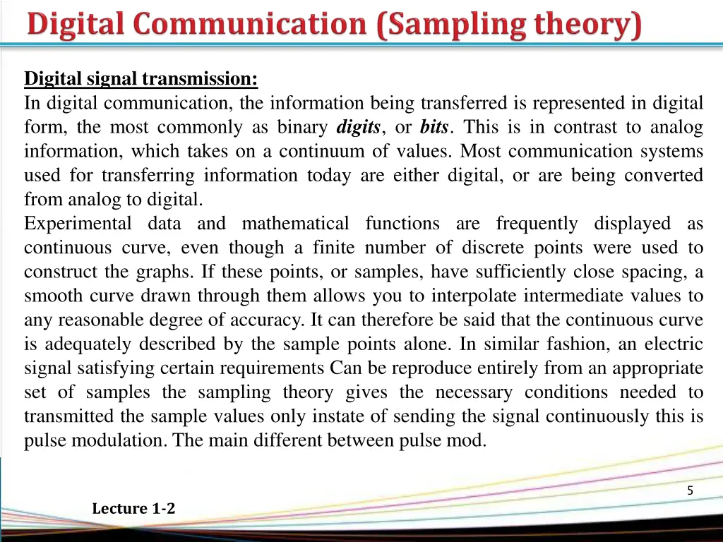 digital signal transmission in digital