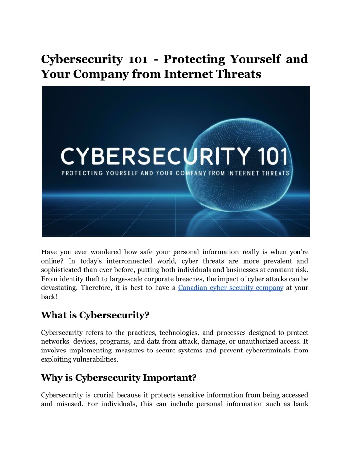 cybersecurity 101 protecting yourself and your