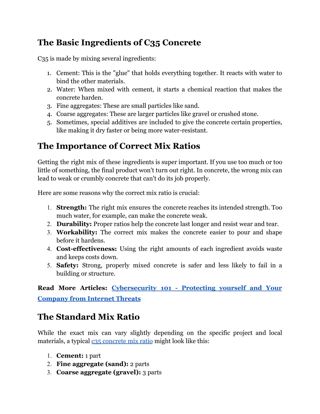 the basic ingredients of c35 concrete