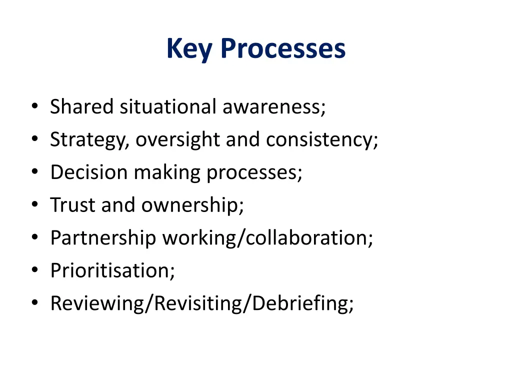 key processes