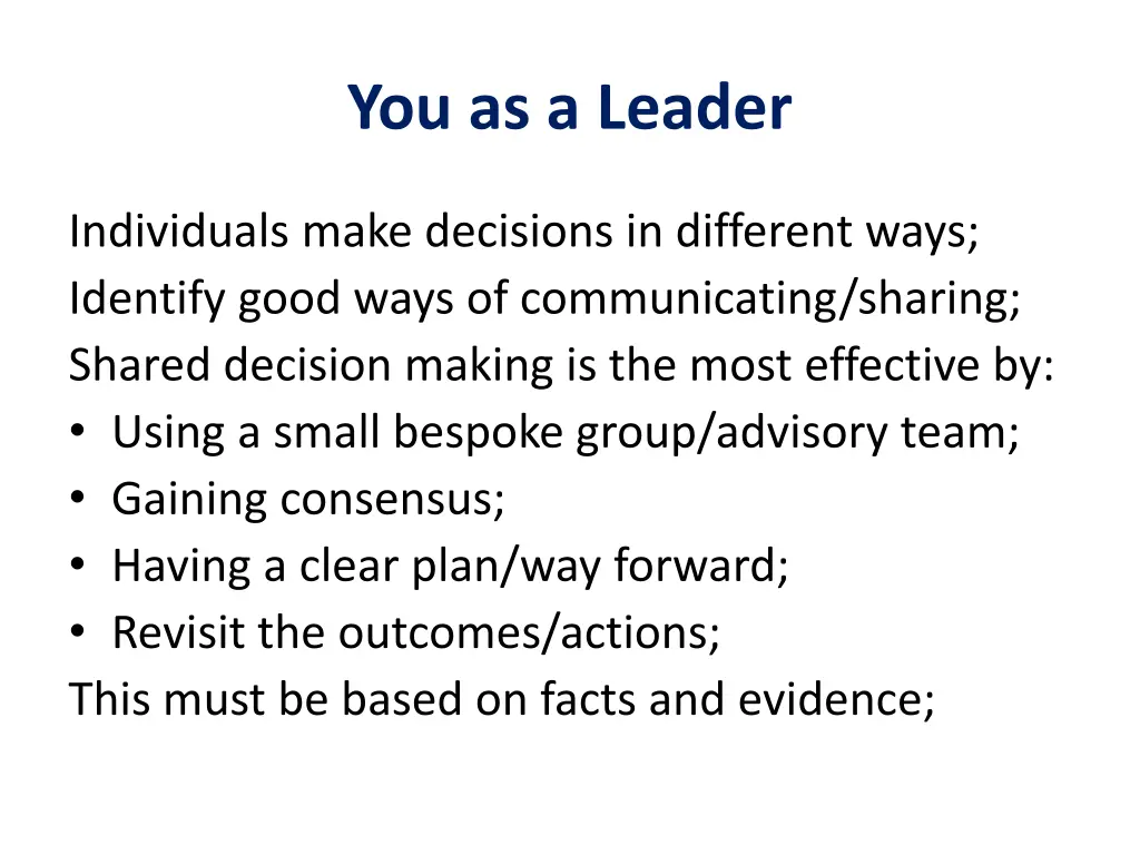 you as a leader