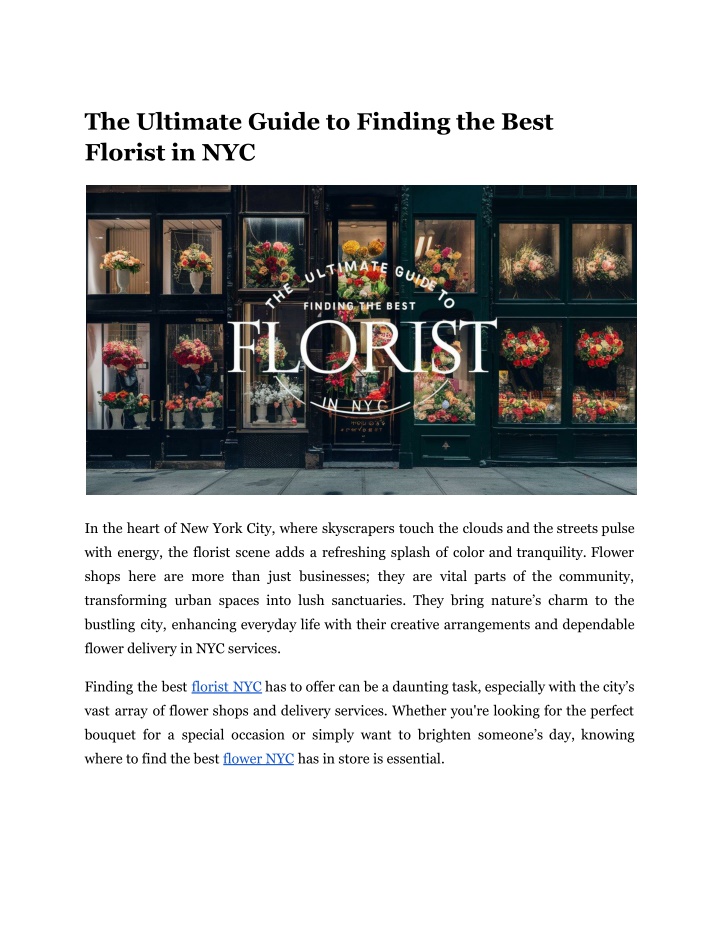 the ultimate guide to finding the best florist