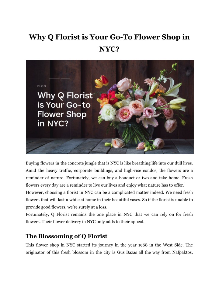 why q florist is your go to flower shop in