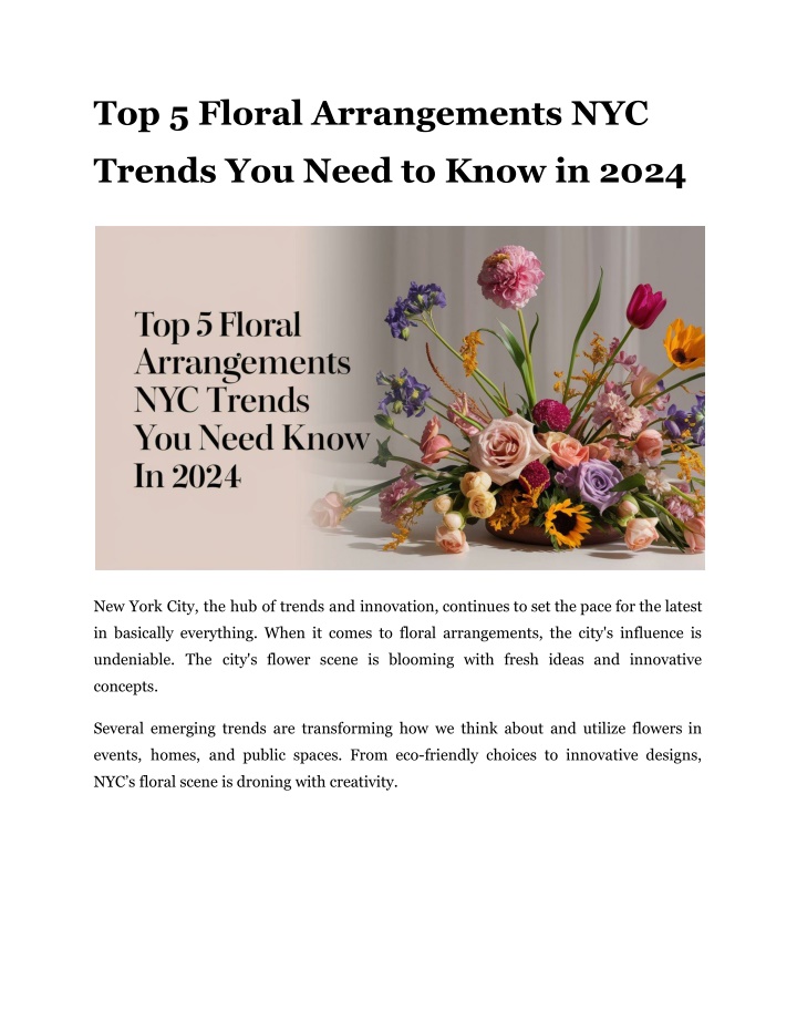 top 5 floral arrangements nyc