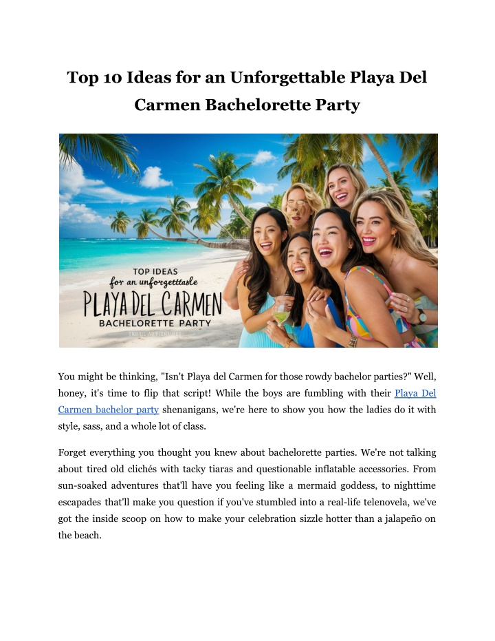 top 10 ideas for an unforgettable playa del