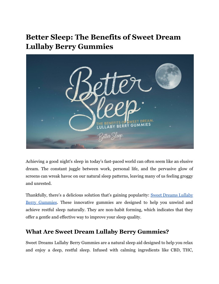 better sleep the benefits of sweet dream lullaby