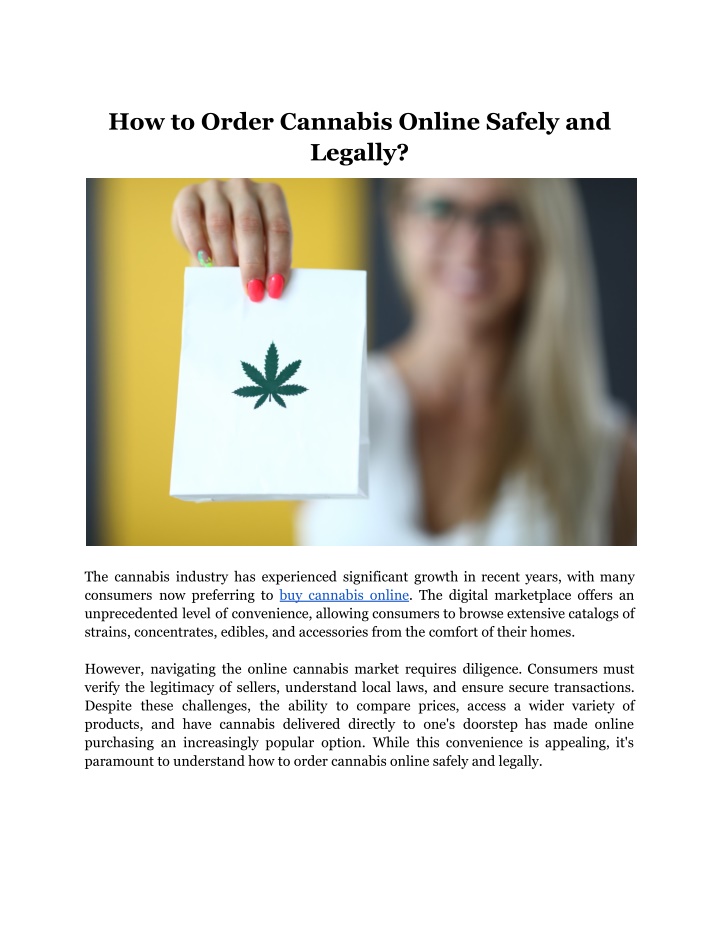 how to order cannabis online safely and legally