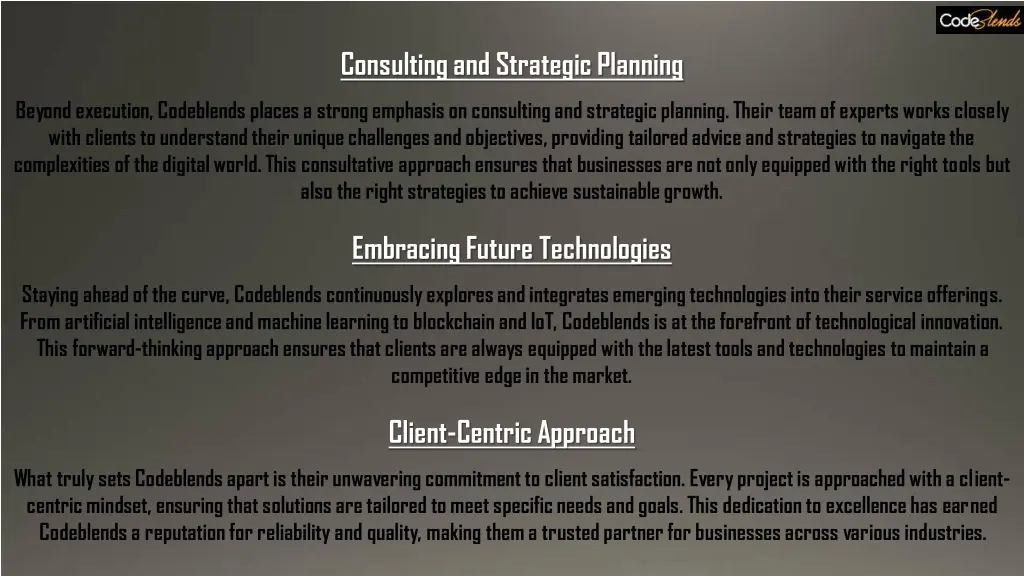 consulting and strategic planning