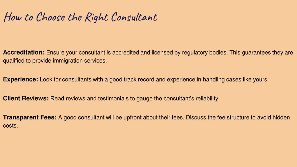 how to choose the right consultant