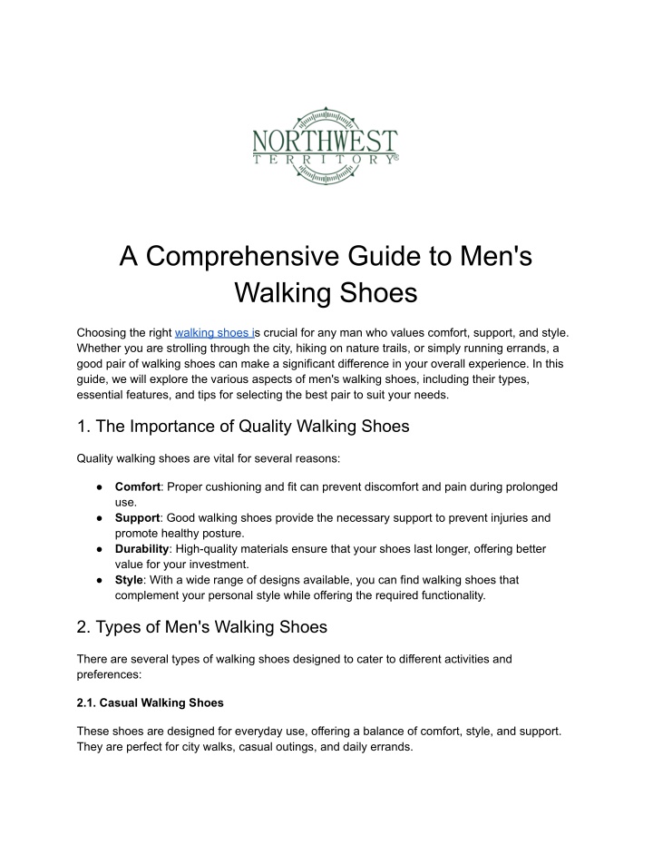 a comprehensive guide to men s walking shoes