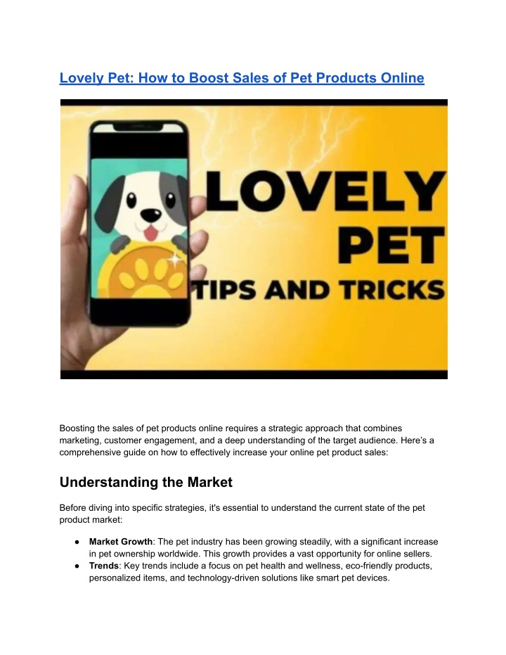 lovely pet how to boost sales of pet products