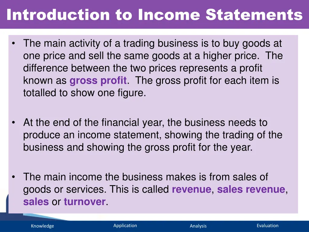 introduction to income statements