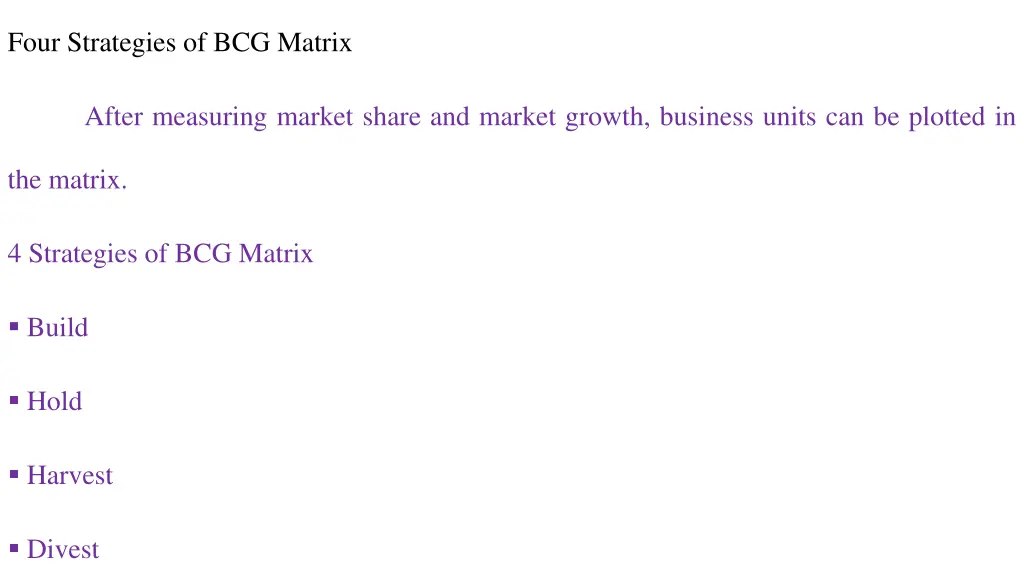 four strategies of bcg matrix