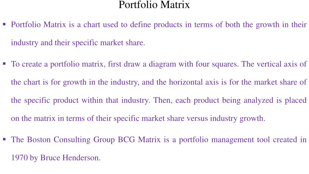 portfolio matrix