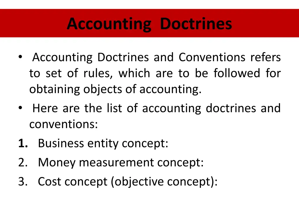 accounting doctrines