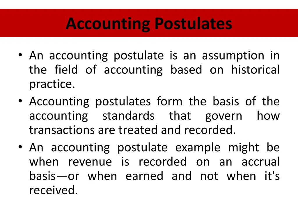 accounting postulates