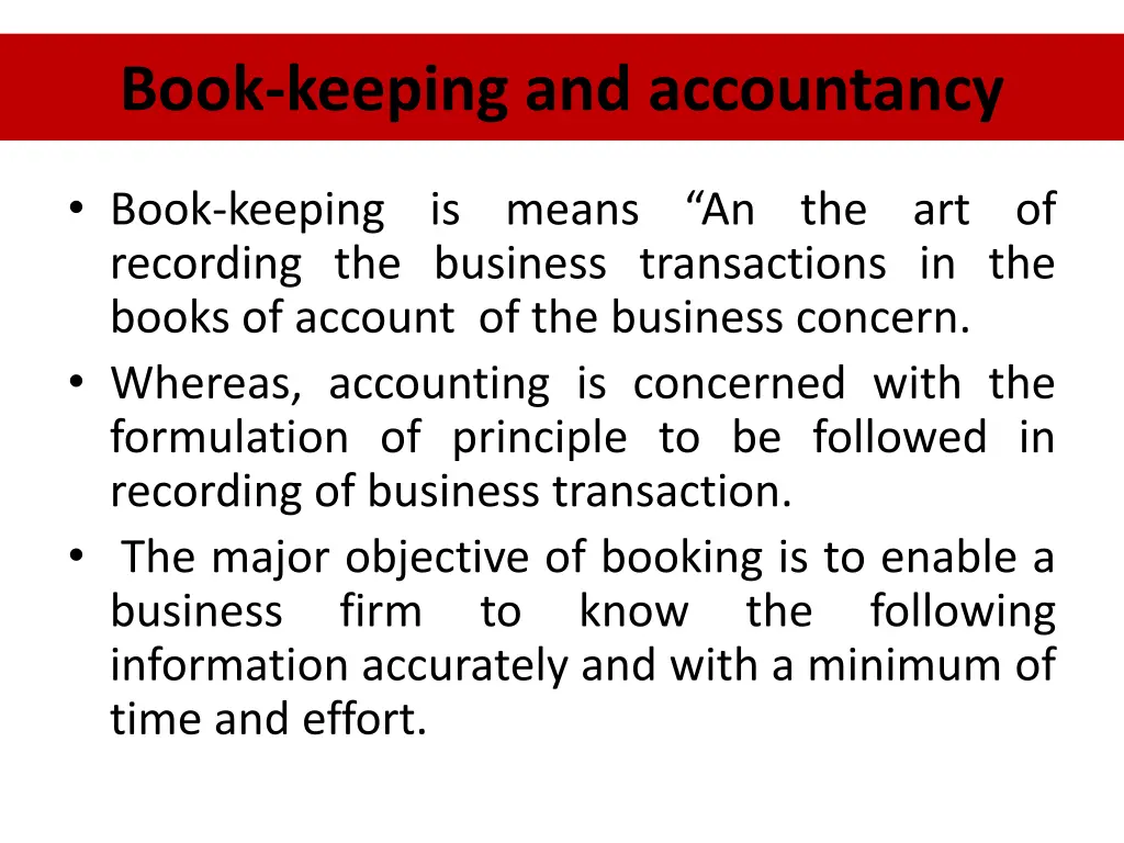 book keeping and accountancy