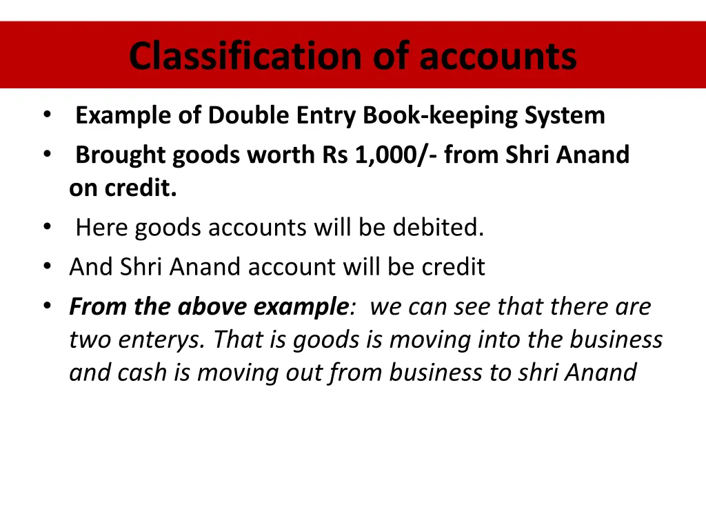 classification of accounts