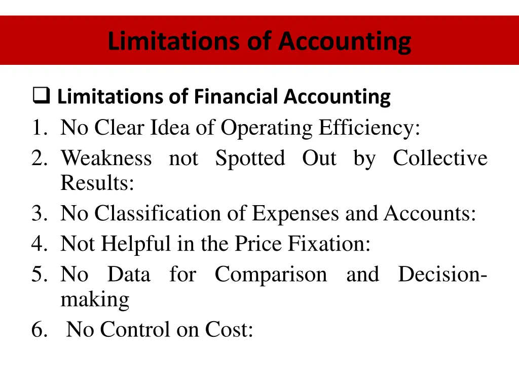 limitations of accounting