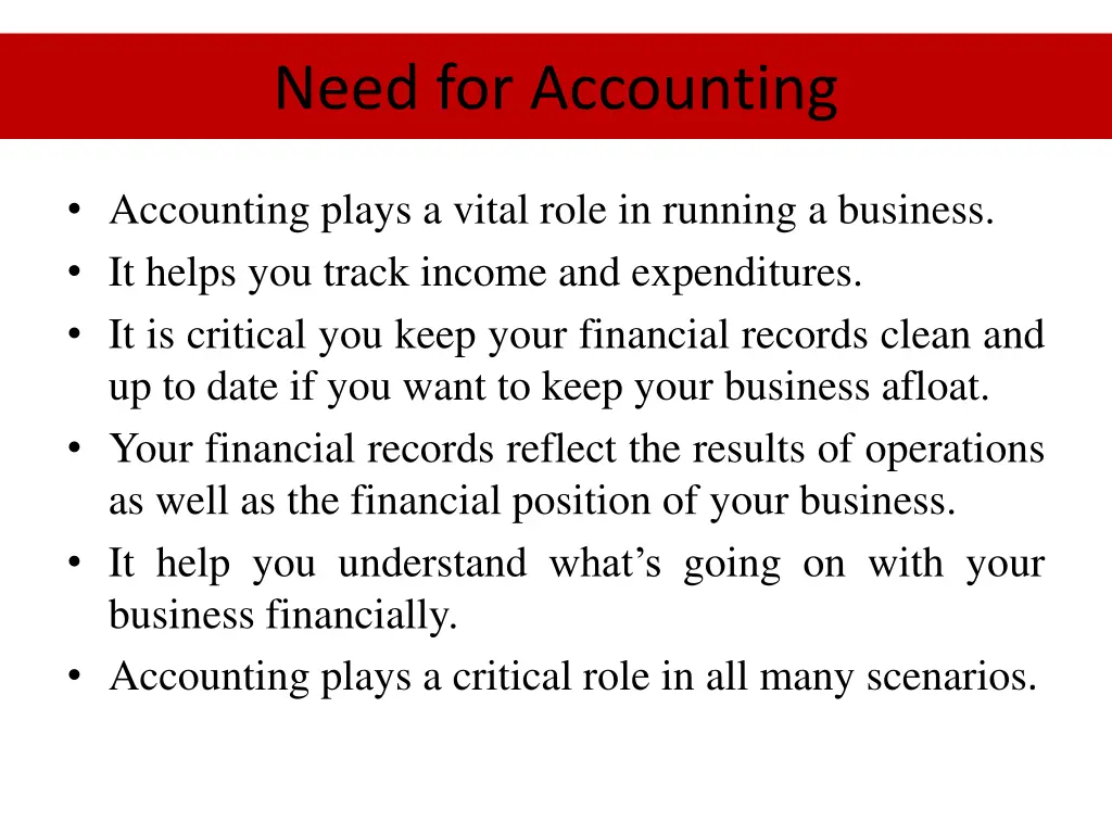 need for accounting