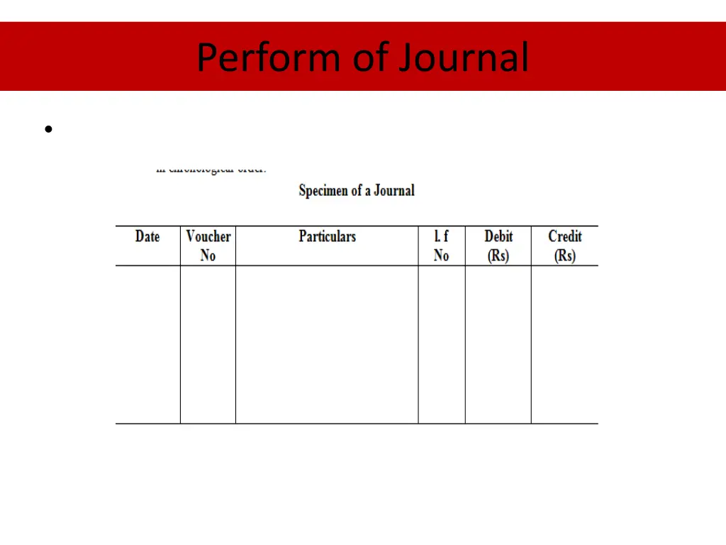 perform of journal