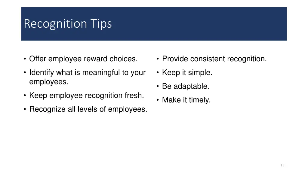 recognition tips