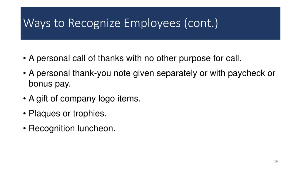 ways to recognize employees cont
