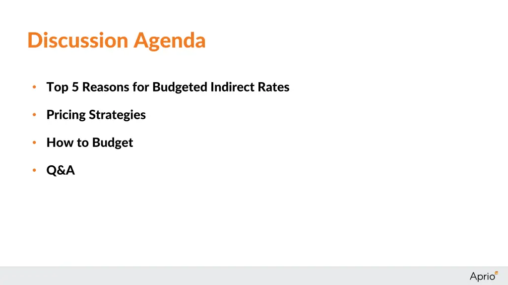 discussion agenda