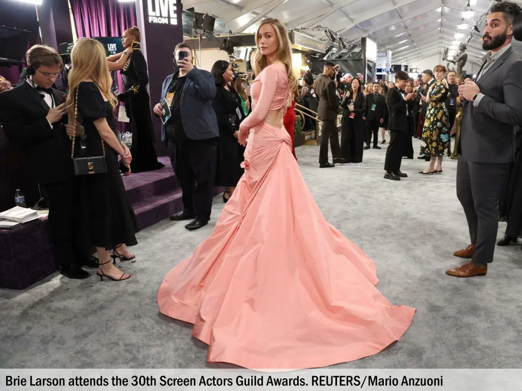 brie larson attends the 30th screen actors guild