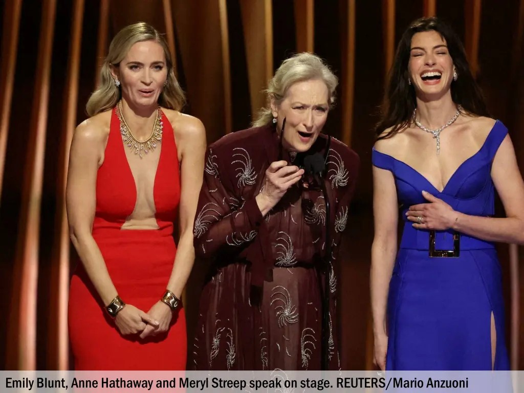 emily blunt anne hathaway and meryl streep speak