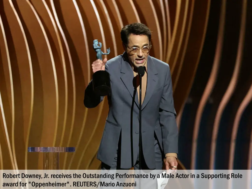 robert downey jr receives the outstanding